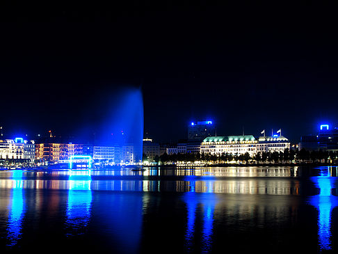 Foto Binnenalster bei Nacht - Hamburg