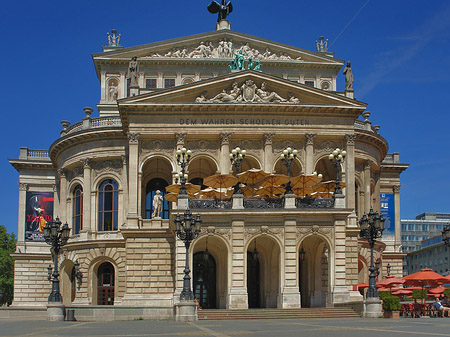 Alte Oper mit Schirmen