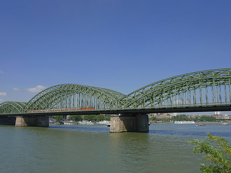 Hohenzollernbrücke mit Zug