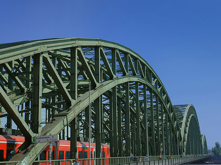 Hohenzollernbrücke mit Zug Foto 