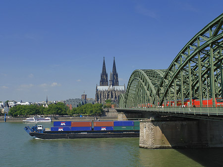 Foto Schiff unter der Hohenzollernbrücke