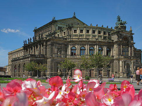 Foto Semperoper mit Blumen