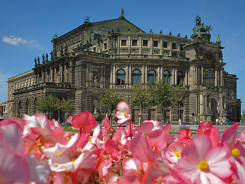 Semperoper mit Blumen Fotos