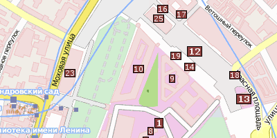 Arsenal des Moskauer Kremls Stadtplan